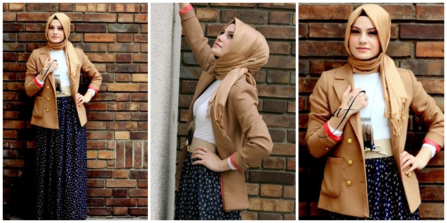 hijab feminim bergaya vintage