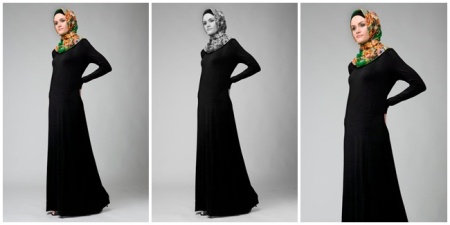 dress hijab, dress simple, dress anggun, dress hitam, dress bahan jatuh, model dress 2013, longdress hijabers, 