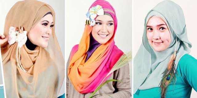 aksesoris pada hijab, korase, bross hijab, headband, aksesoris simple, trend aksesoris hijab sambut idul fitri